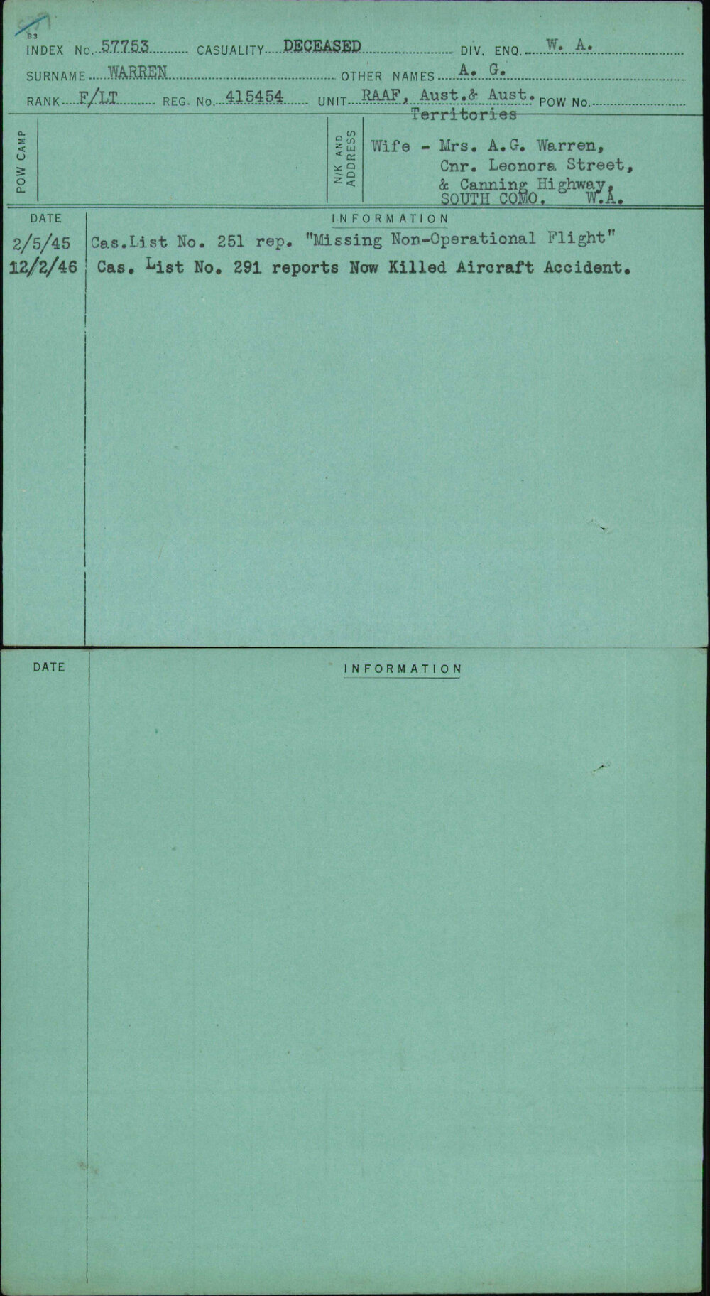 Warren, A G, 415454