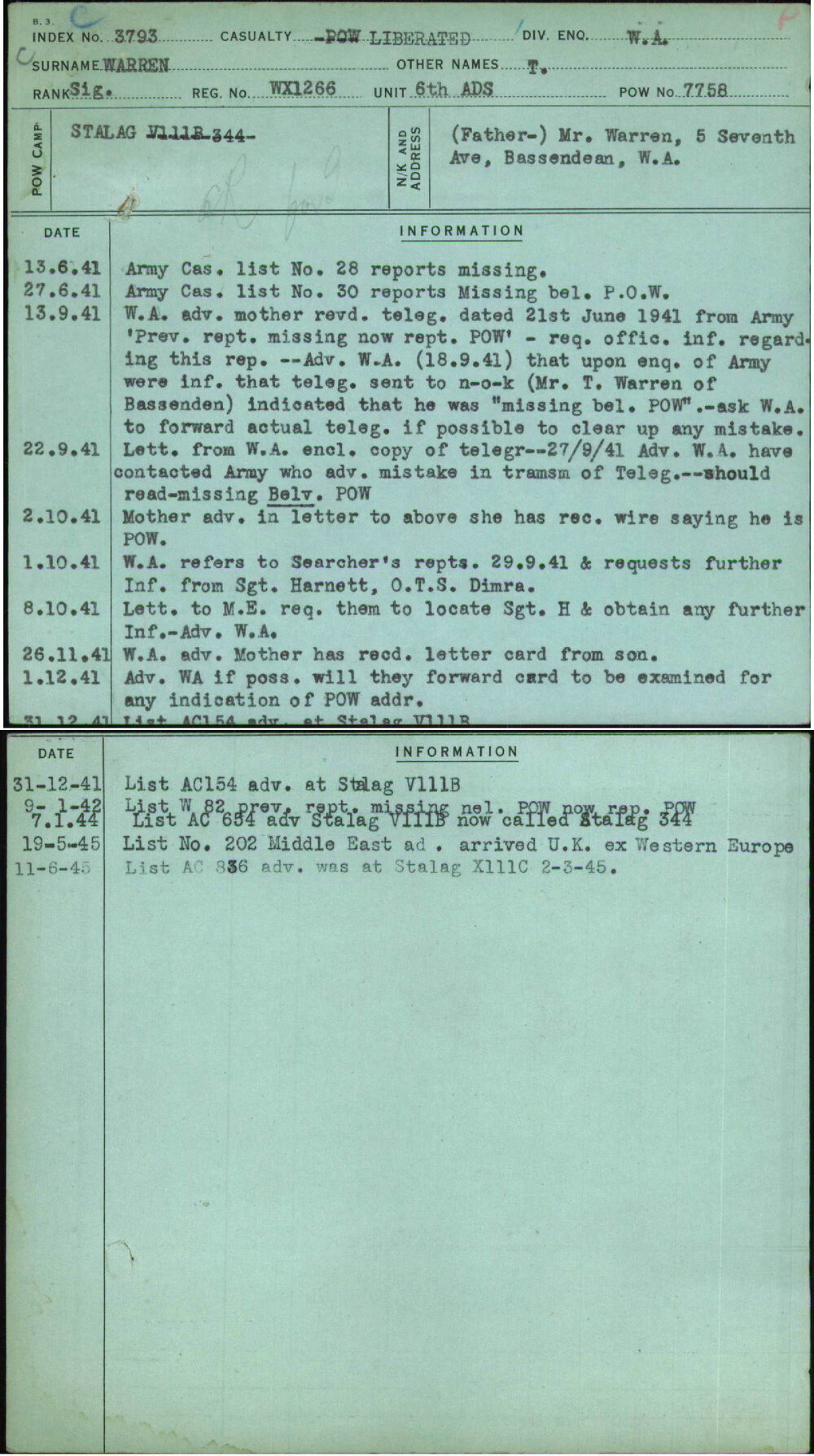 Warren, T, WX1266