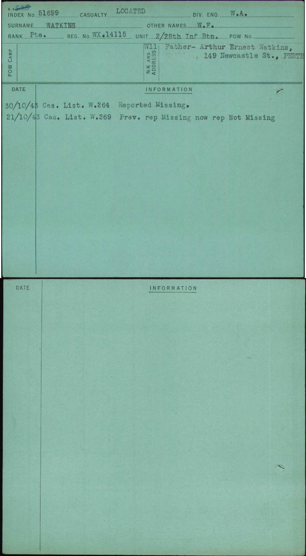 Watkins, W F, WX14115