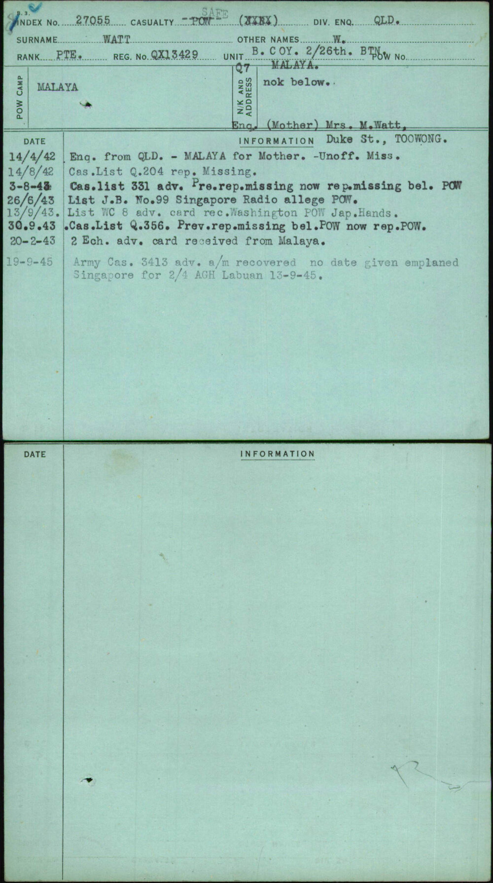 Watt, W, QX13429