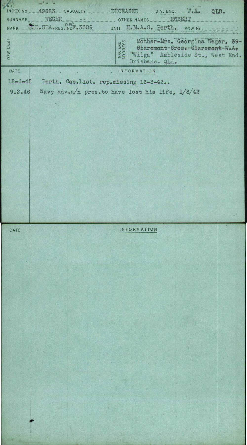 Weger, Robert, F3309