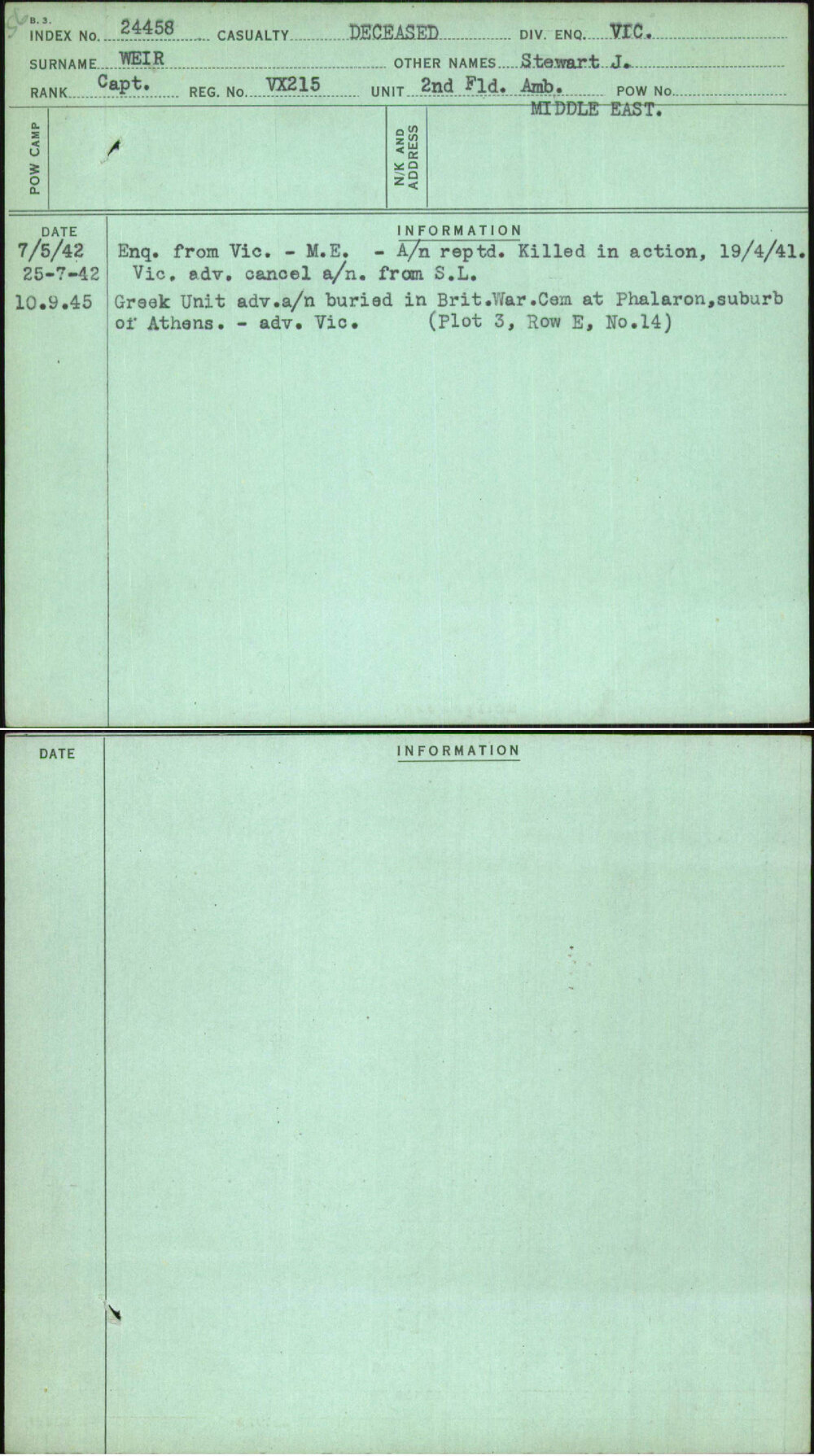 Weir, Stewart J, VX215
