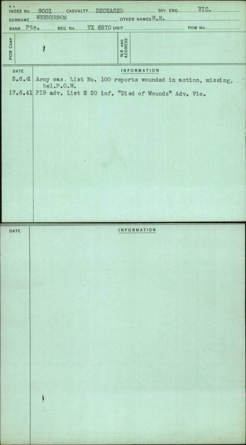 Wennerbom, W R, VX6870