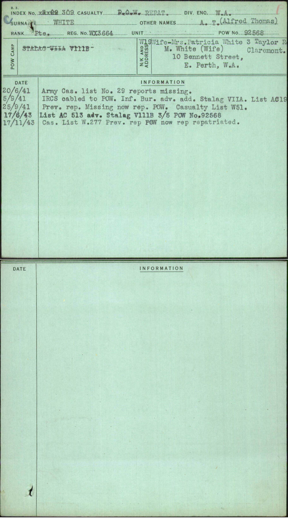 White, A T (Alfred Thomas), WX3664