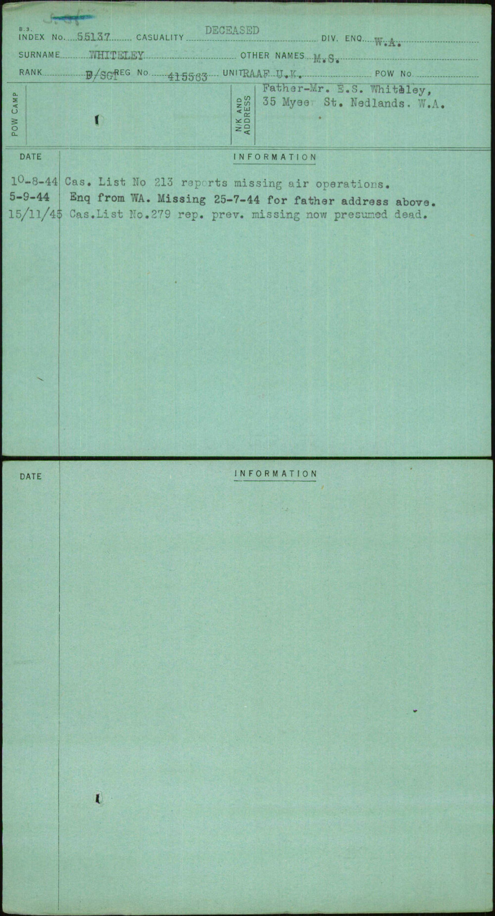 Whiteley, M S, 415563