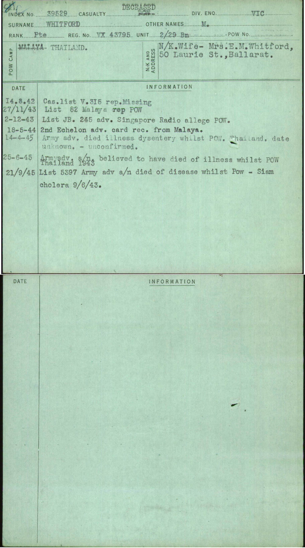 Whitford, M, VX43795