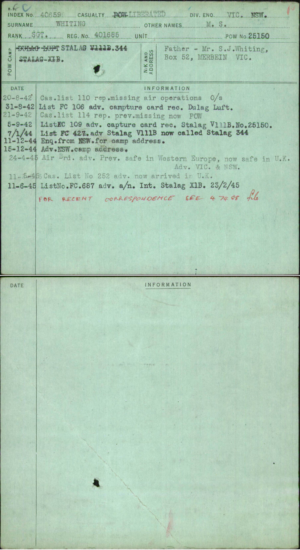 Whiting, M S, 401685