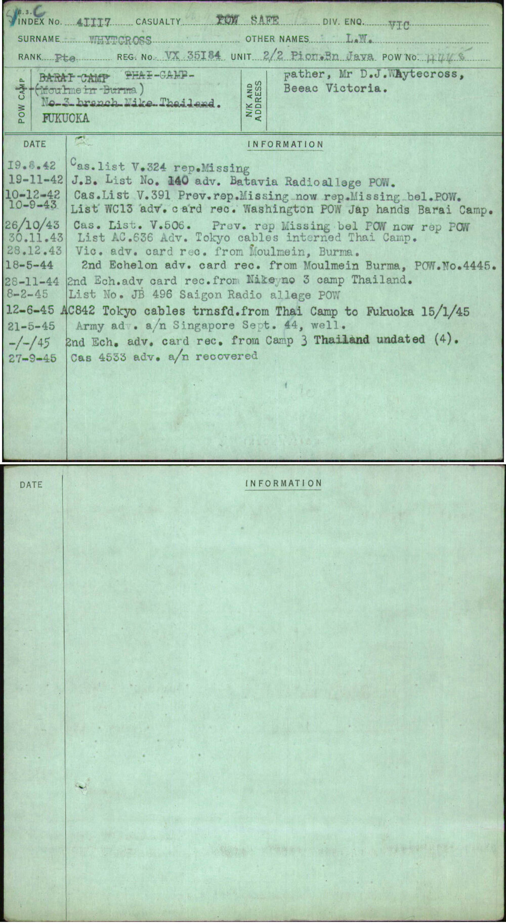 Whytcross, L W, VX35184