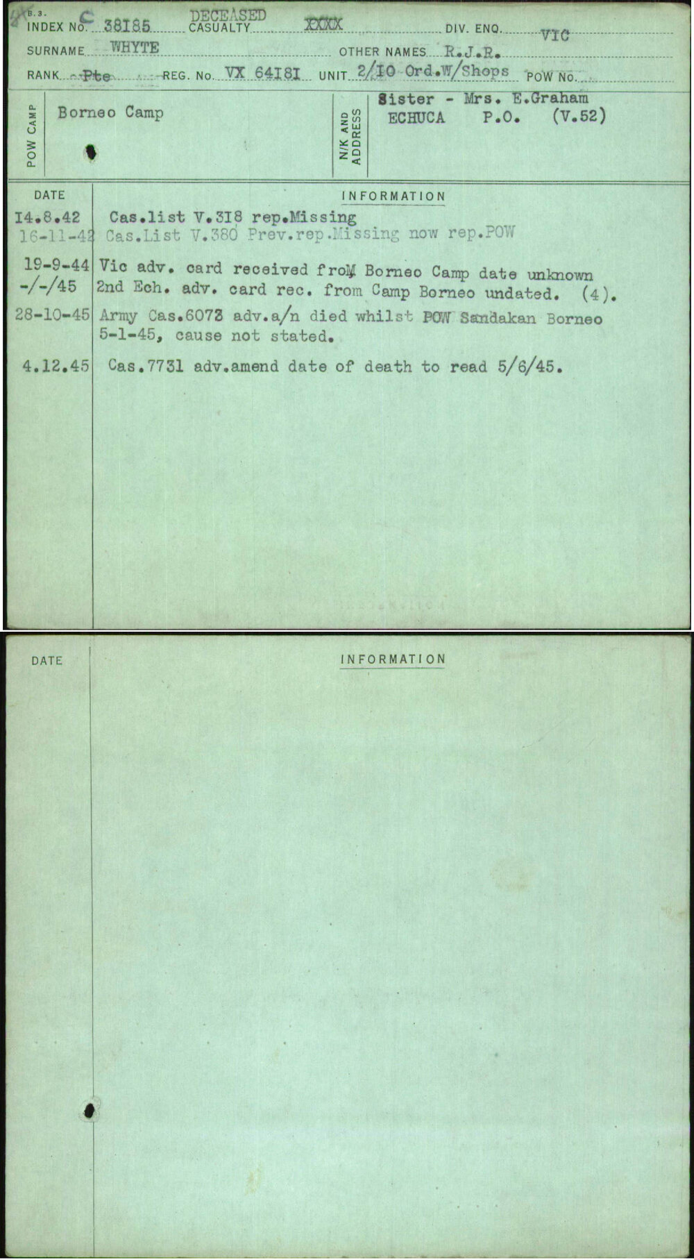 Whyte, R J R, VX64181