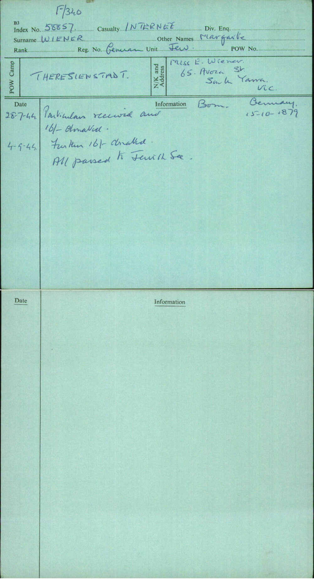 Wiener, Margarbe, German