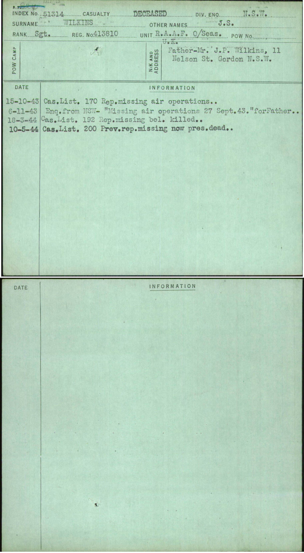 Wilkins, J S, 413810