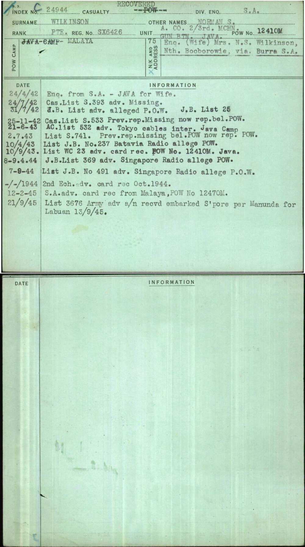 Wilkinson, Norman S, SX6426