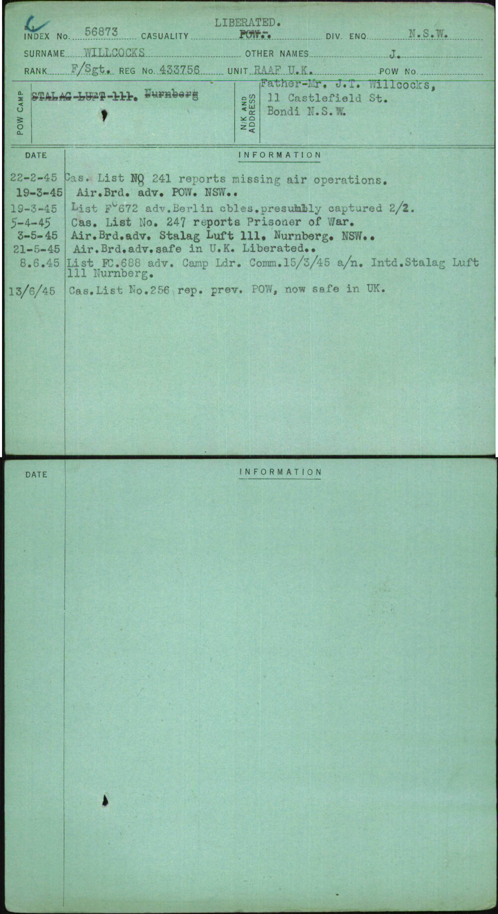 Willcocks, J, 433756