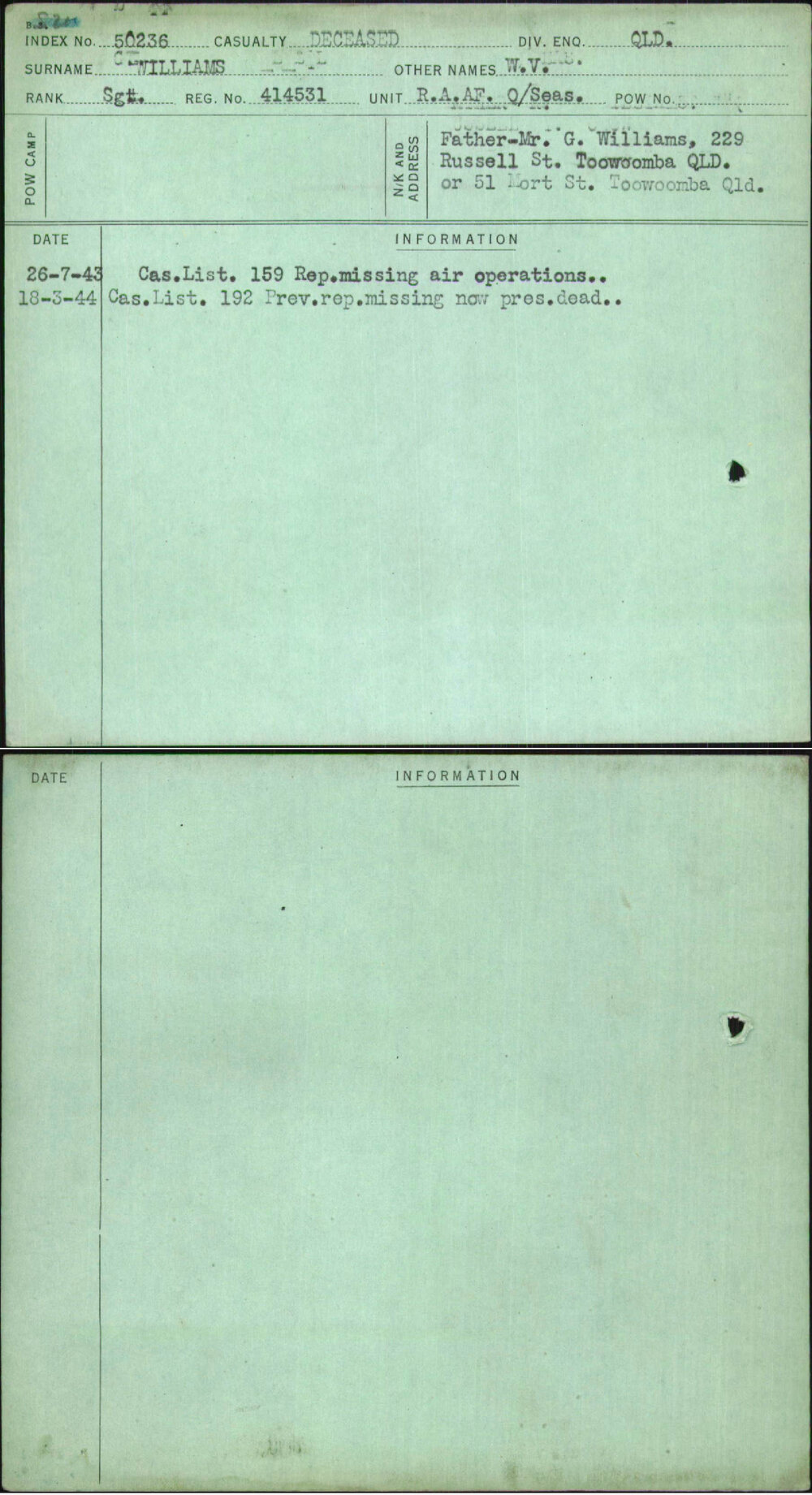 Williams, W V, 414531