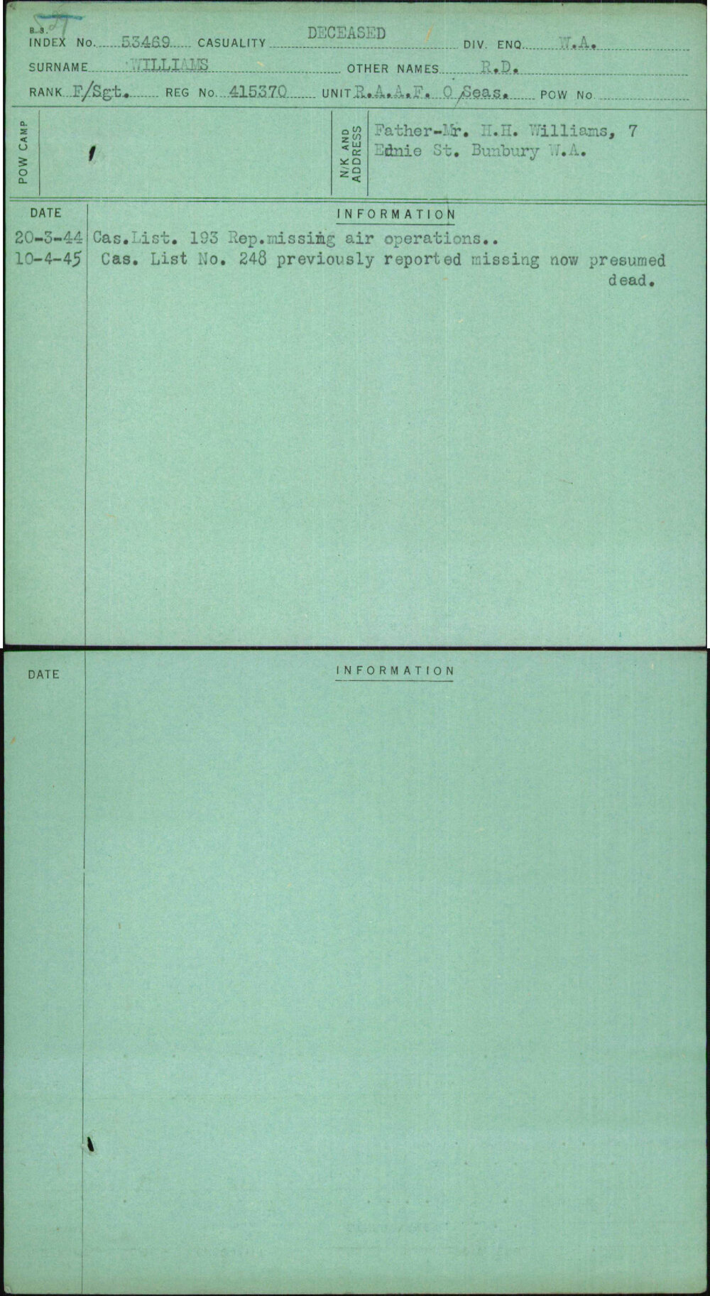 Williams, R D, 415370