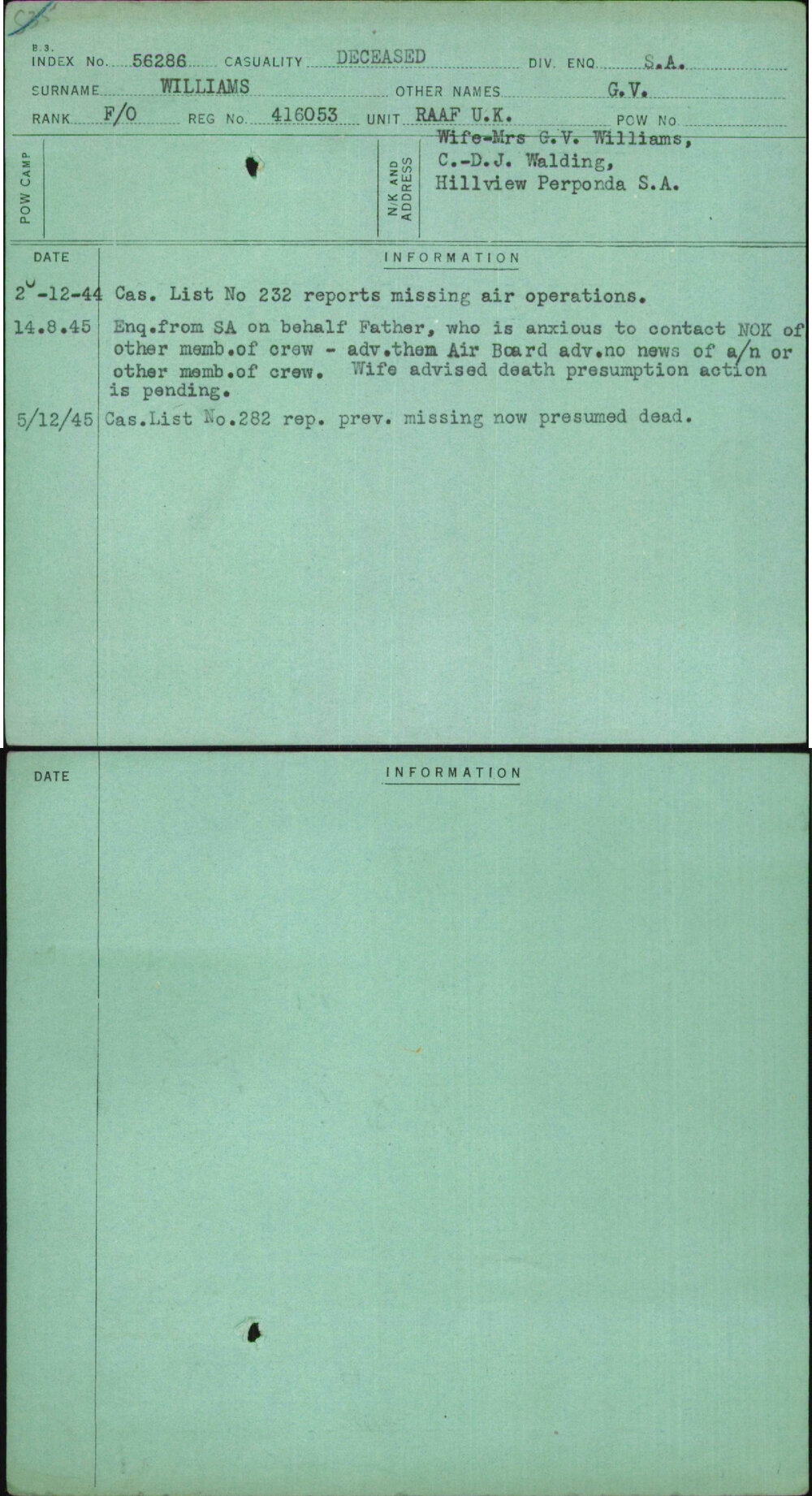 Williams, G V, 416053