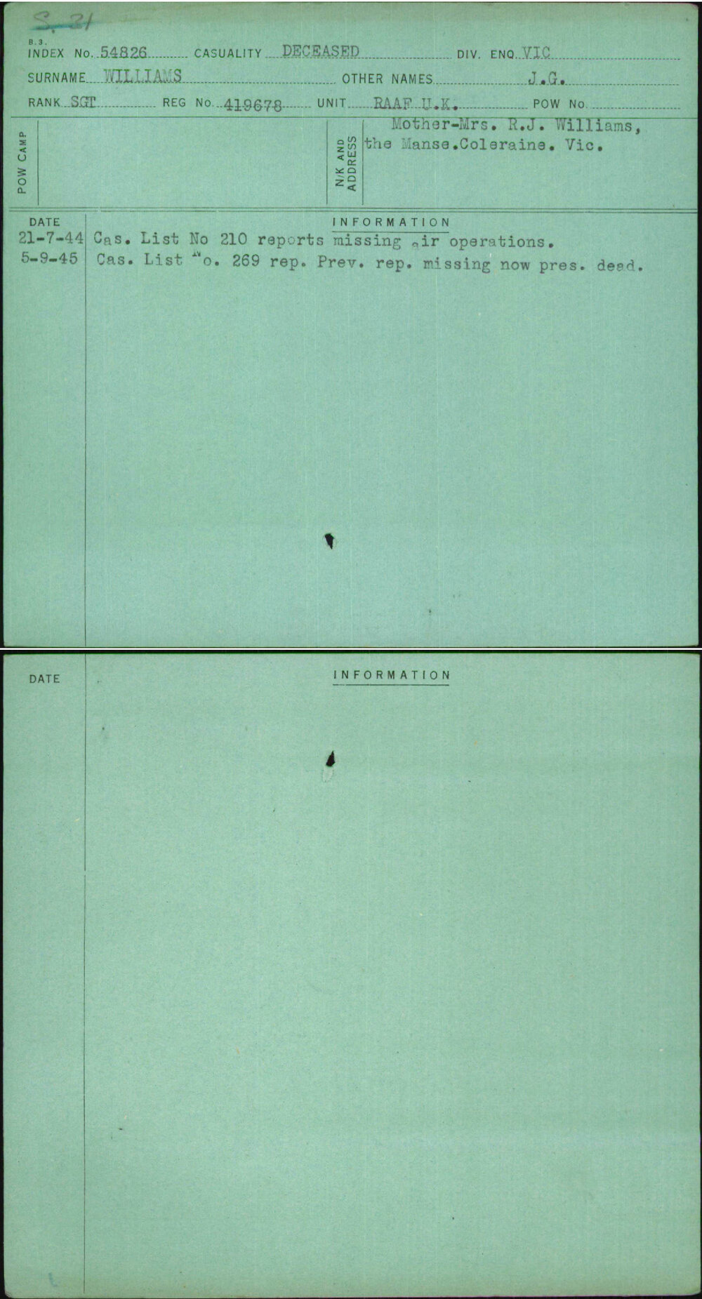 Williams, J G, 419678