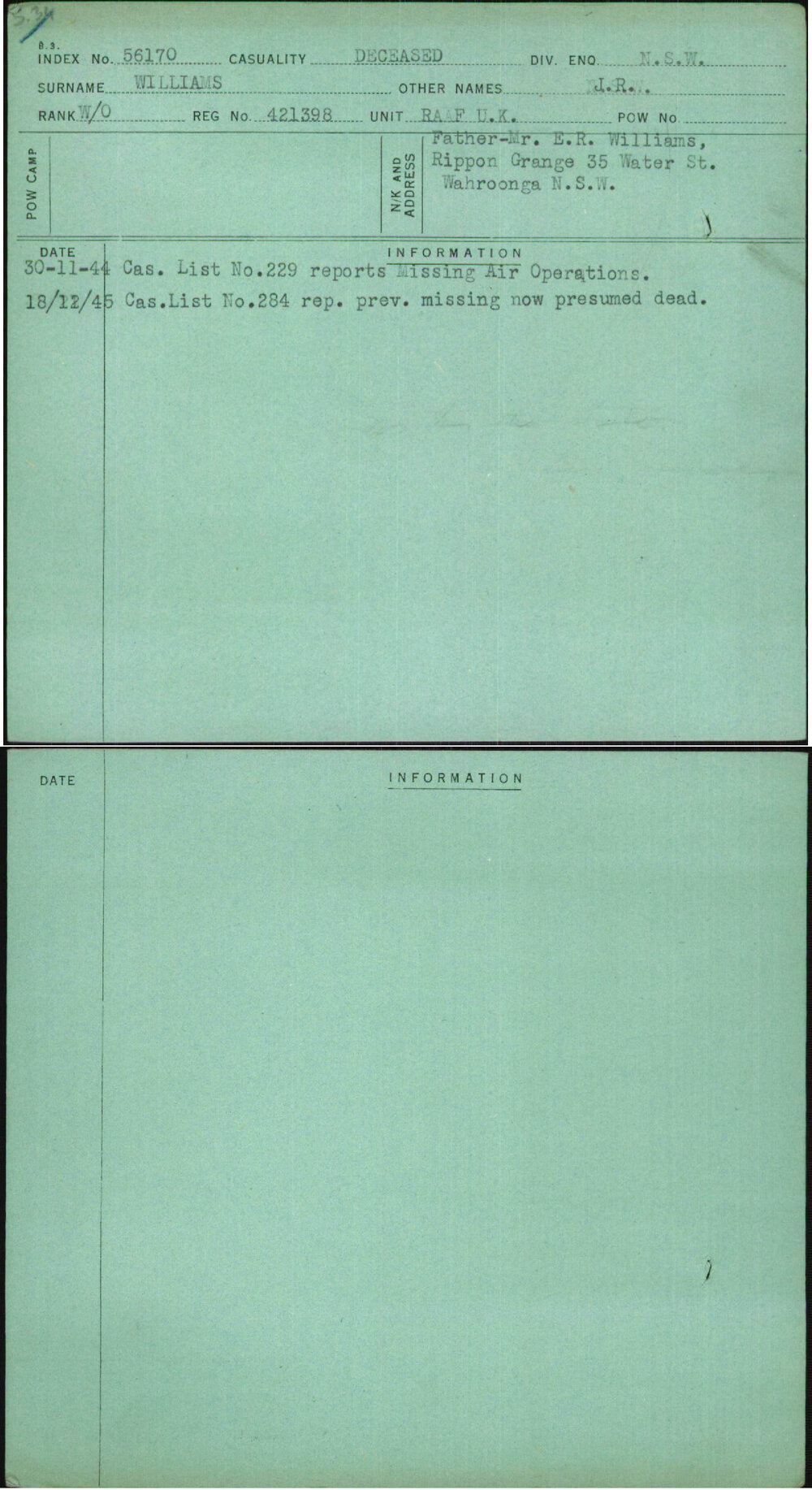 Williams, J R, 421398