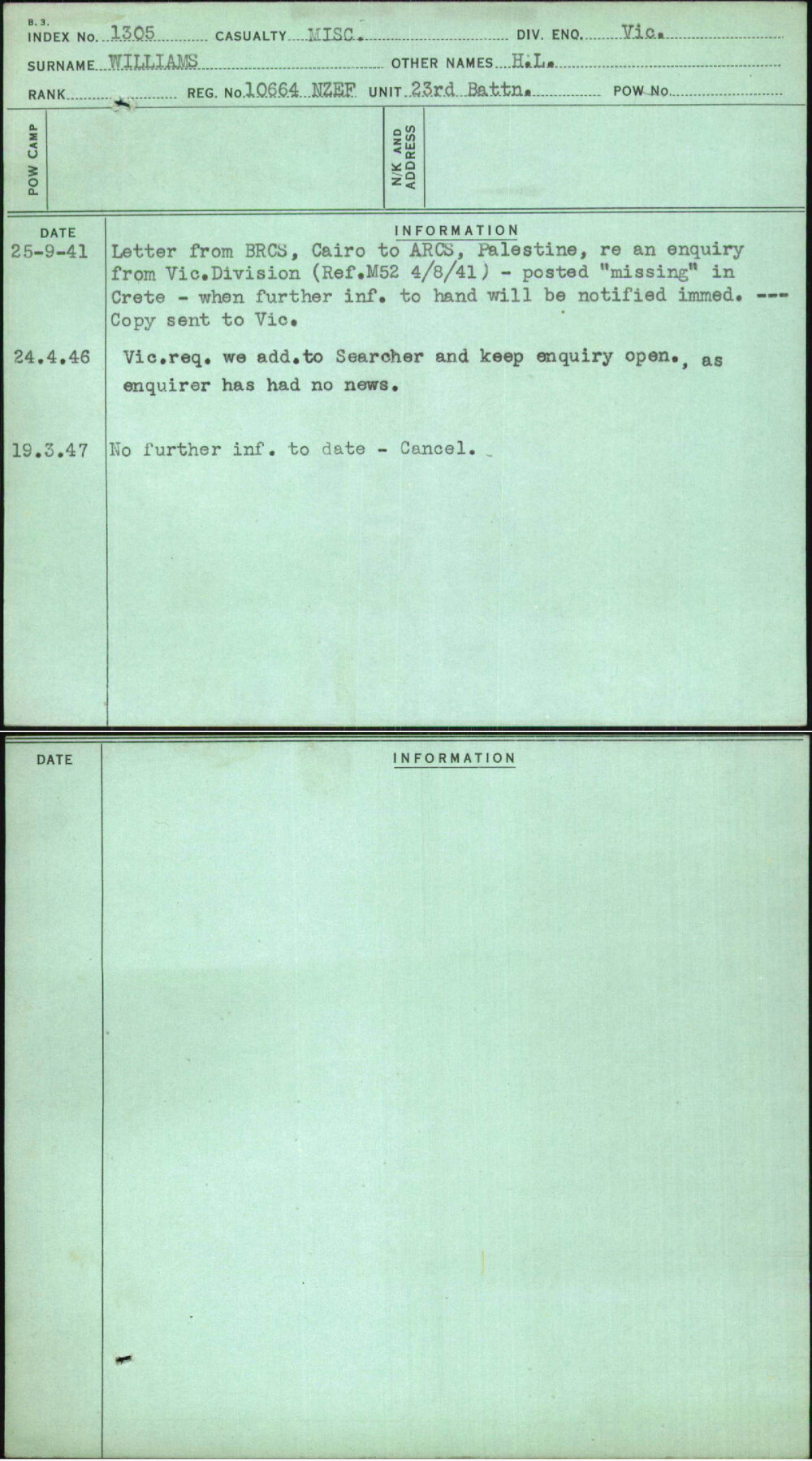 Williams, H L, 10664 Nzef
