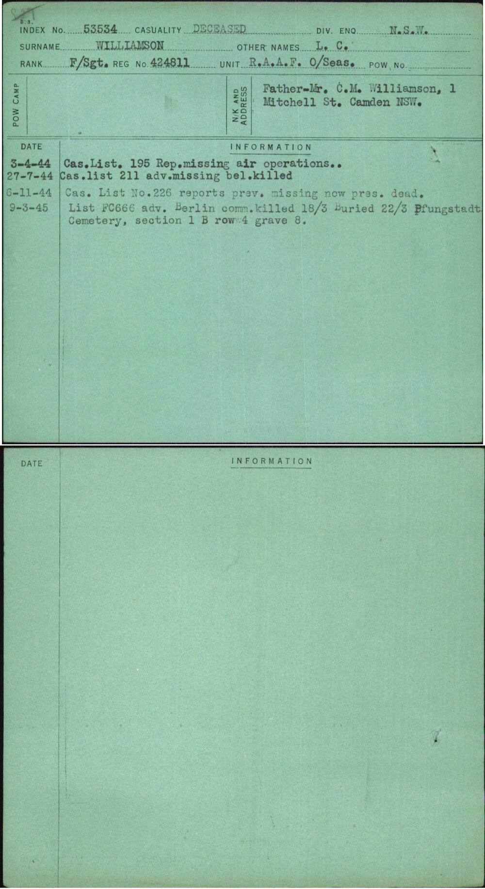 Williamson, L C, 424811