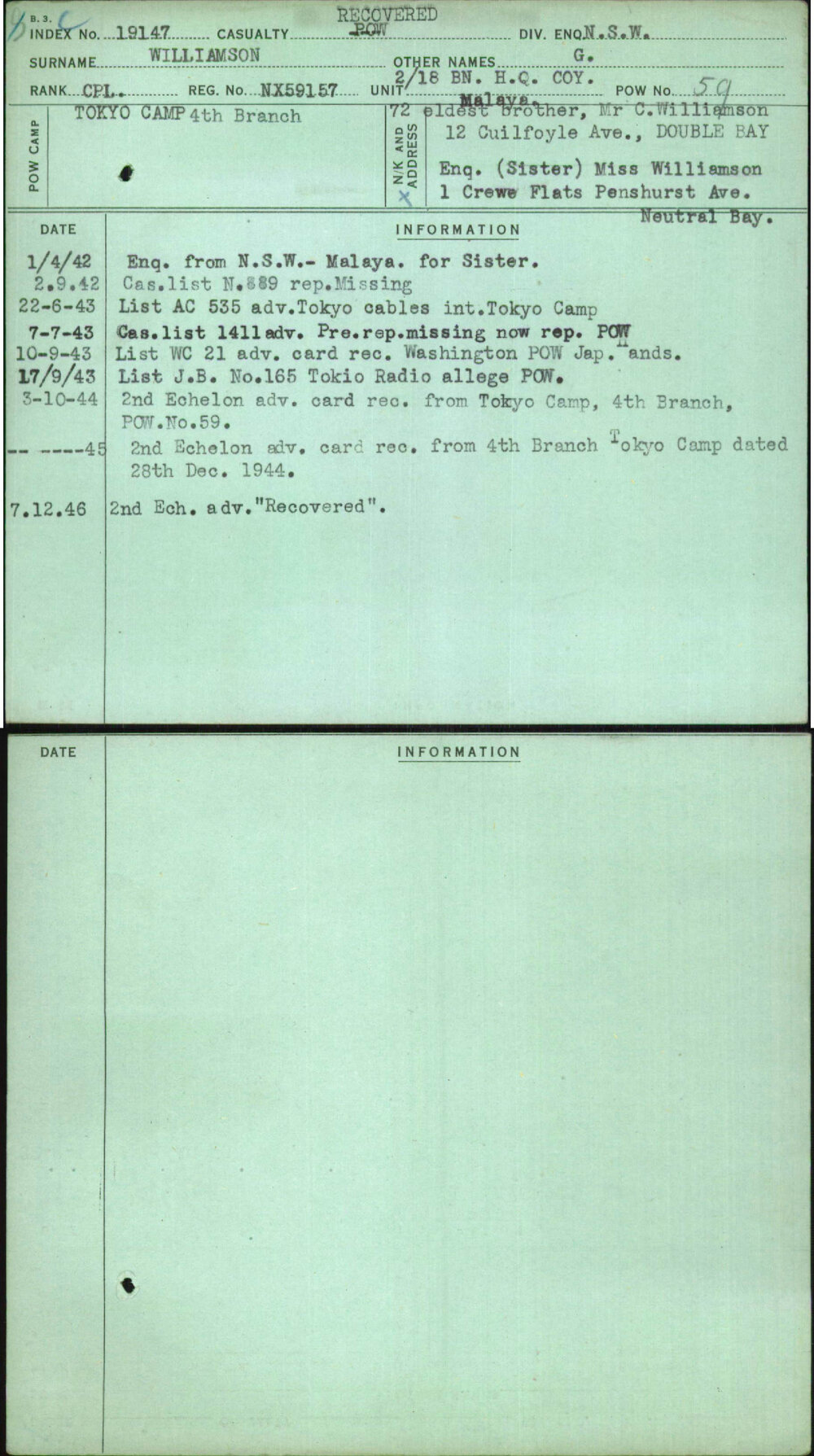 Williamson, G, NX59157