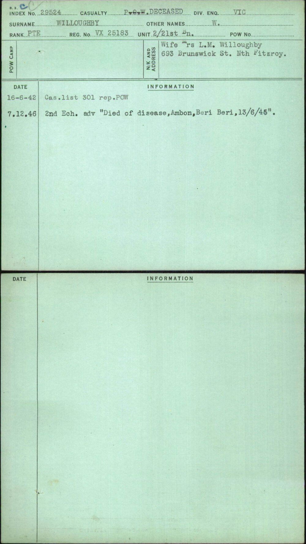 Willoughby, W, VX25183