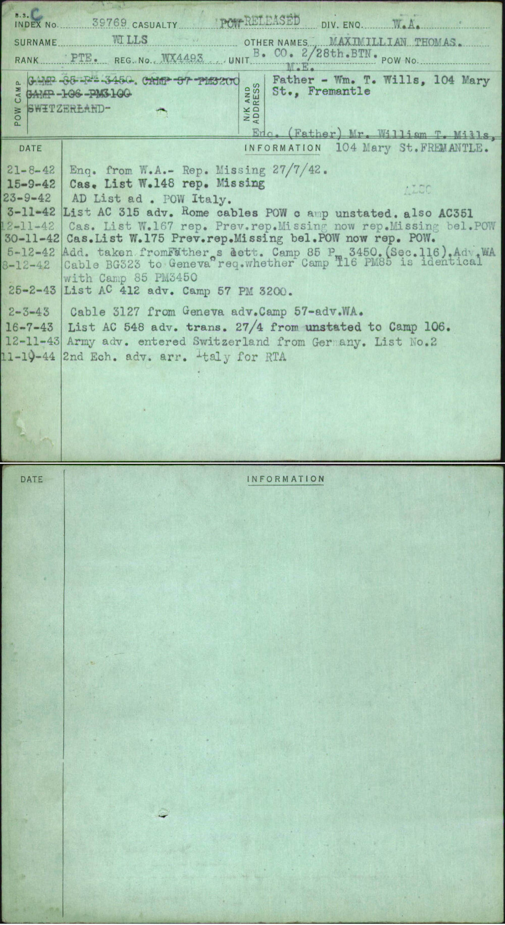 Wills, Maximillian Thomas, WX4493