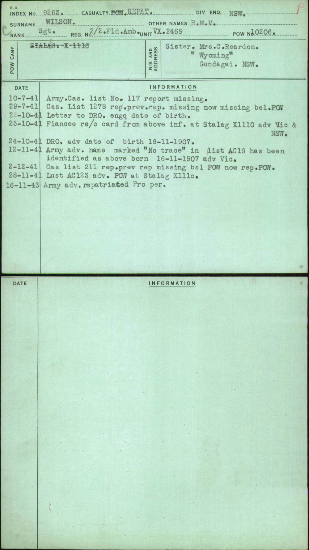 Wilson, H M V, 2-2 Fld Amb VX2469