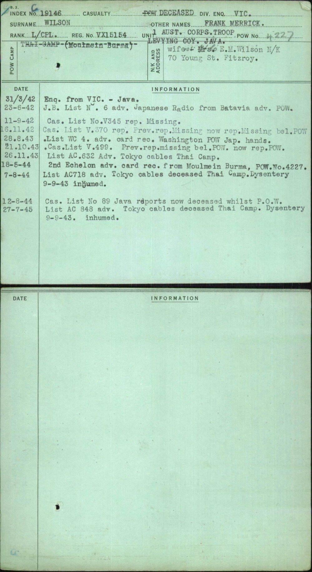 Wilson, Frank Merrick, VX15154