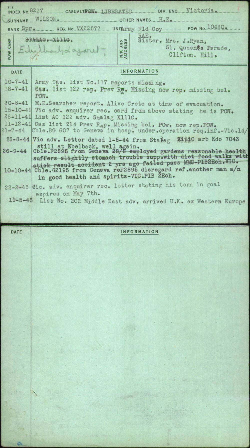 Wilson, H E, VX22577