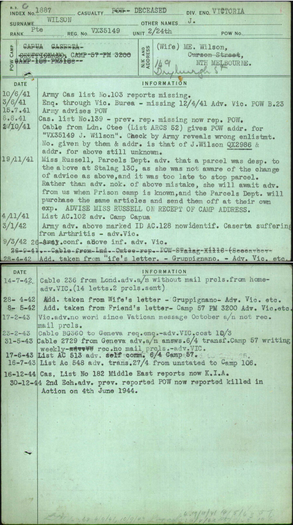 Wilson, J, VX35149