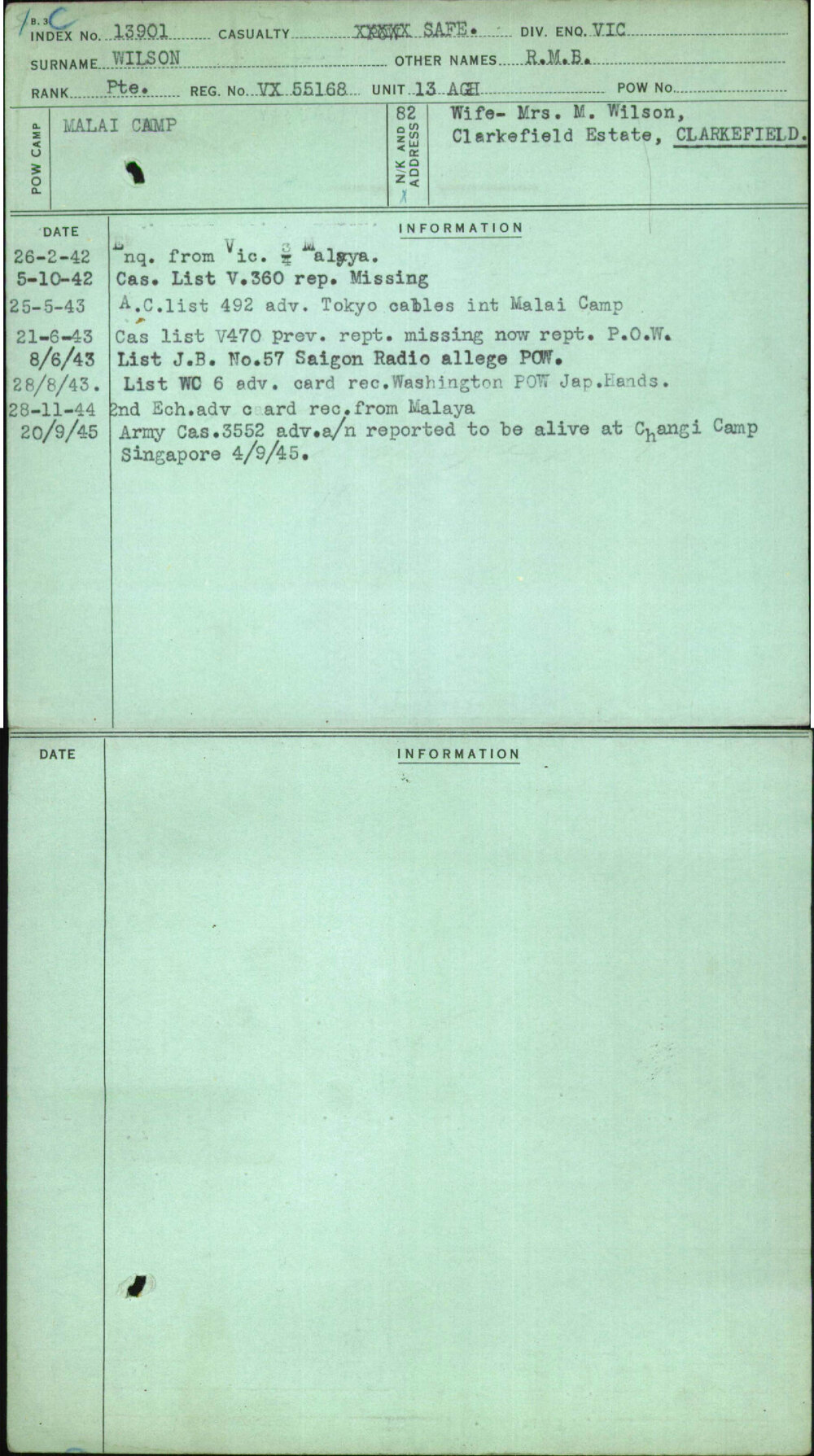 Wilson, R M B, VX55168