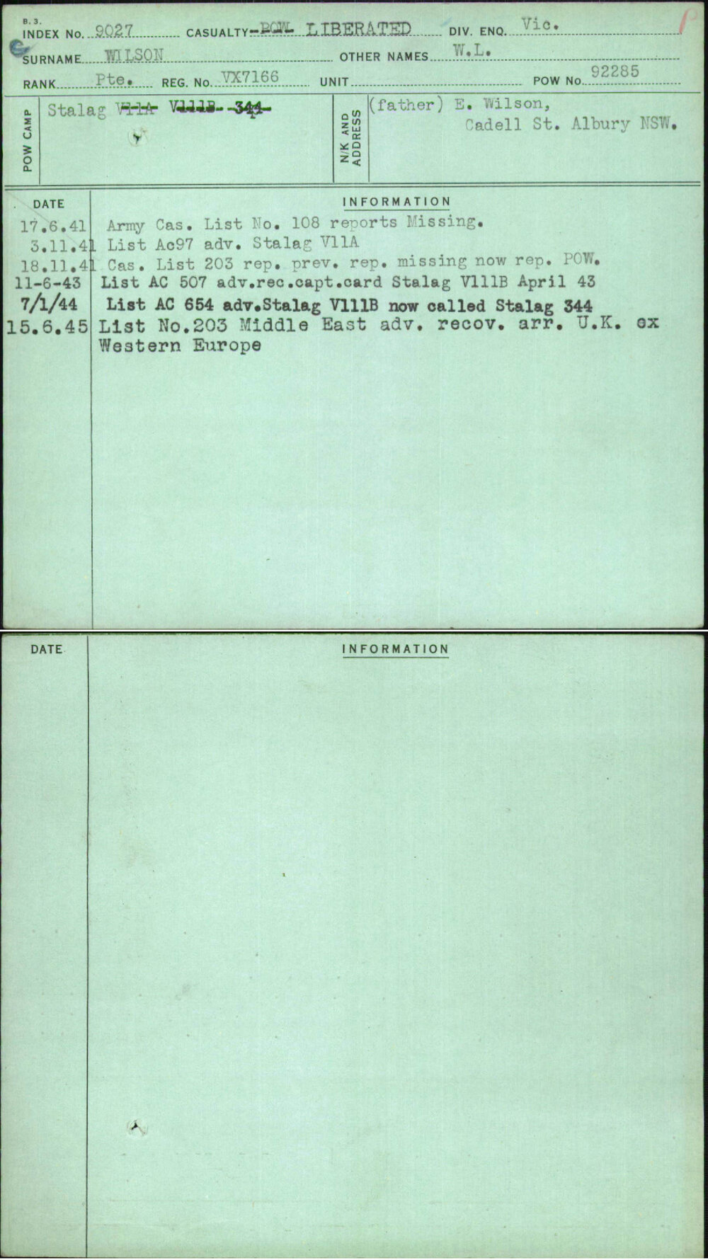 Wilson, W L, VX7166