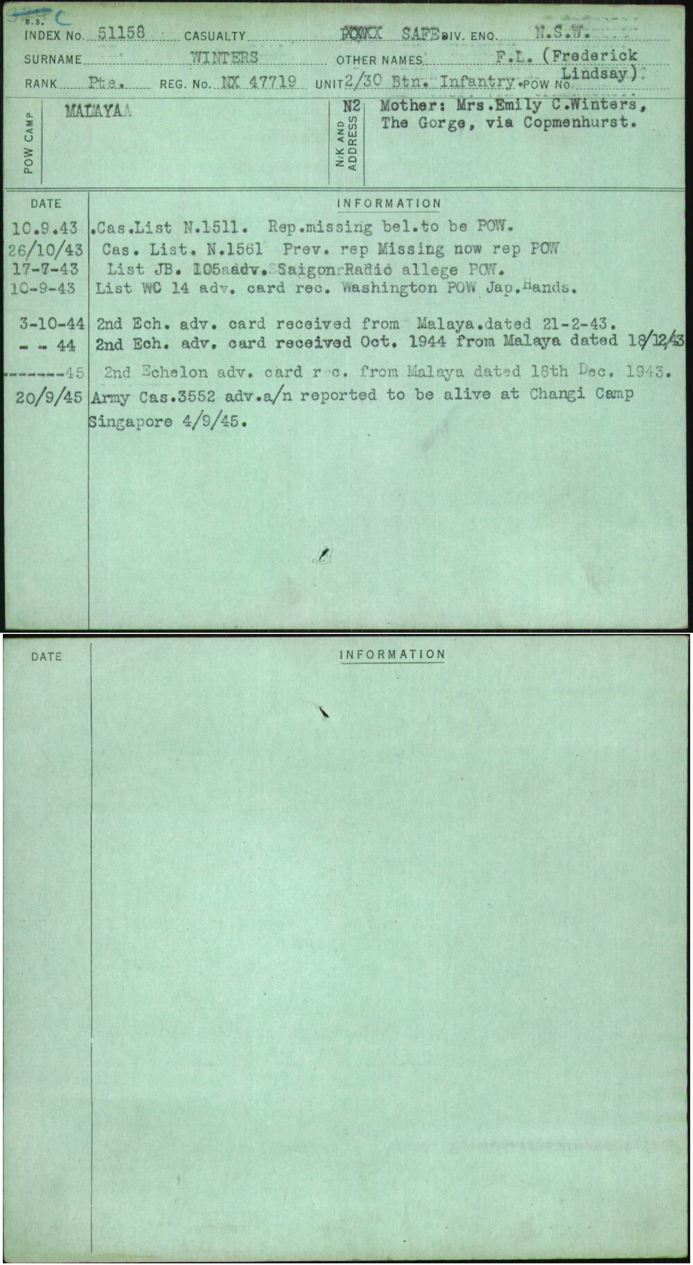 Winters, F L (Frederick Lindsay), NX47719