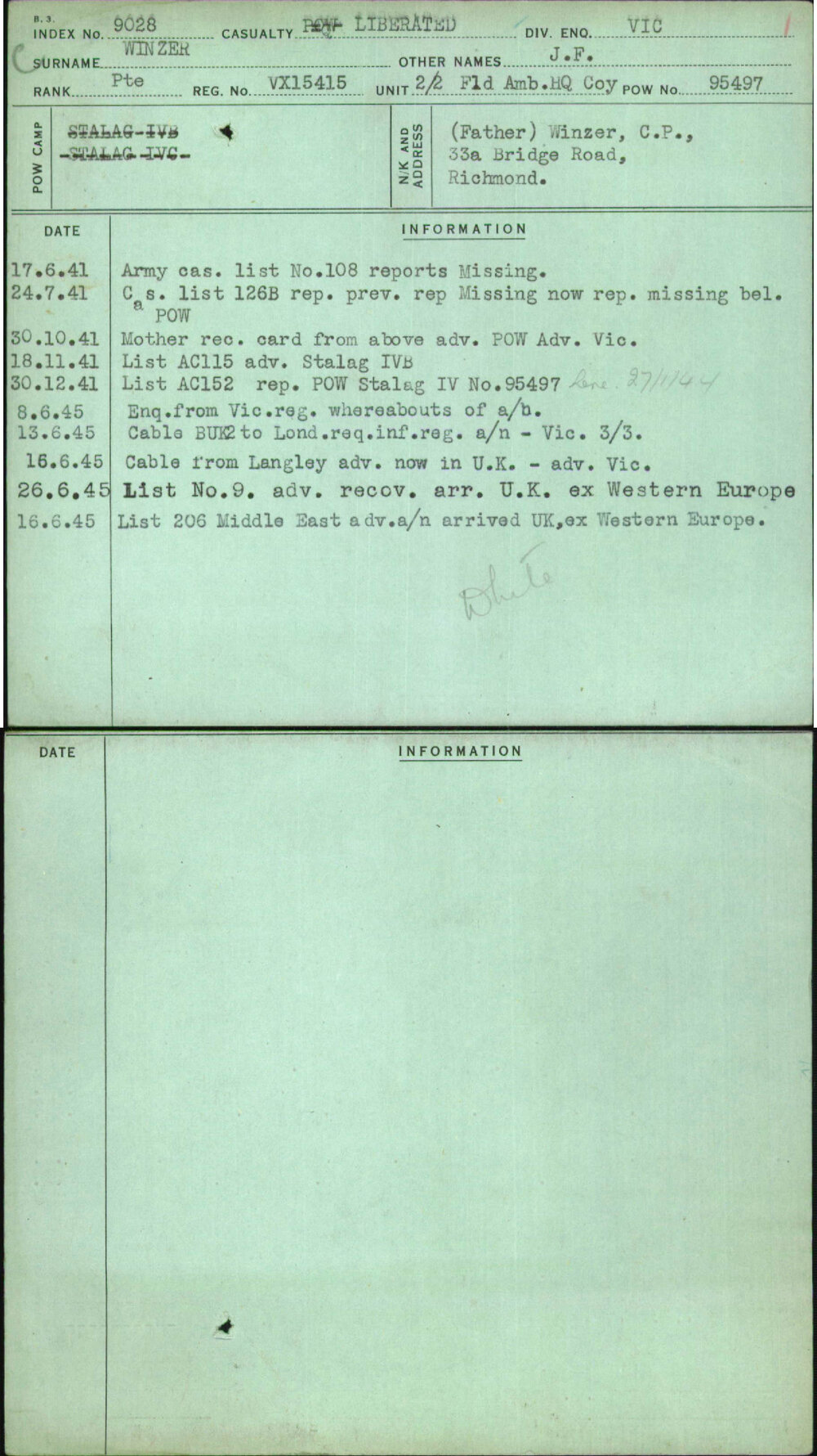 Winzer, J F, VX15415