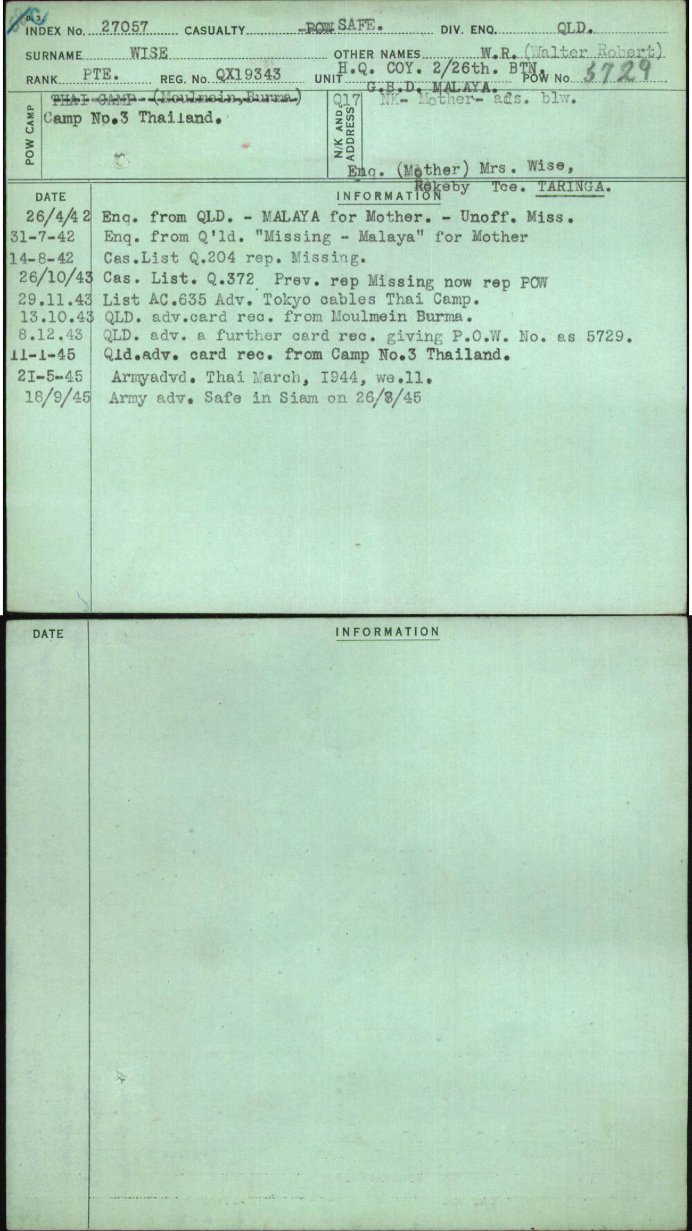 Wise, W R (Walter Robert), QX19343