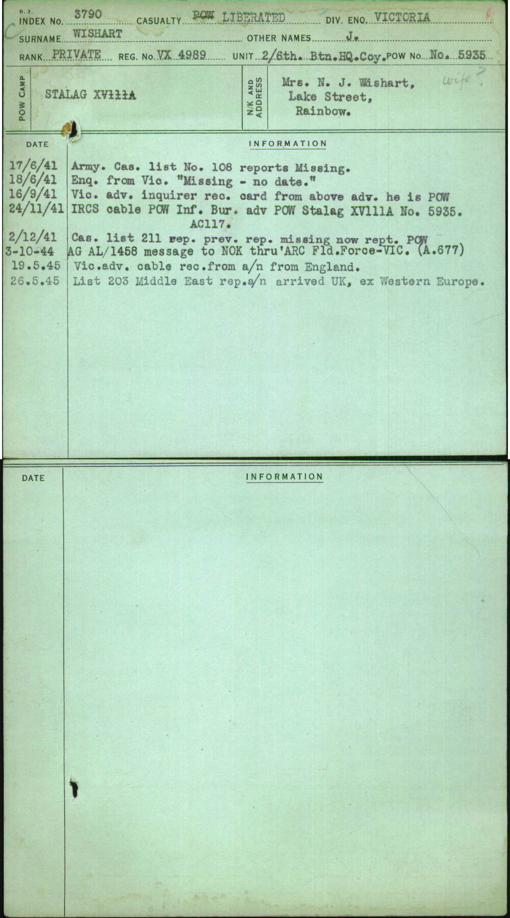 Wishart, J, VX4989
