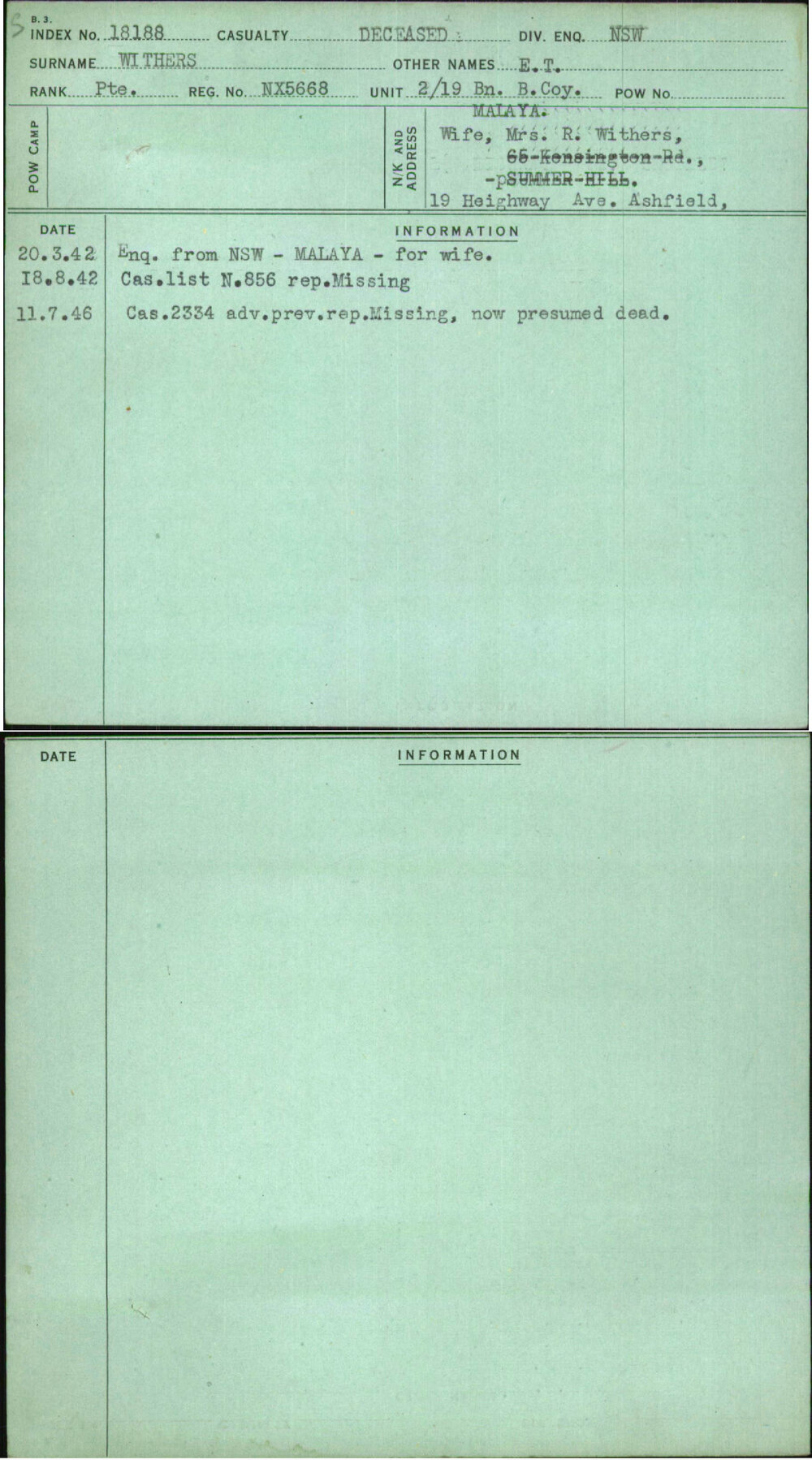 Withers, E T, NX5668