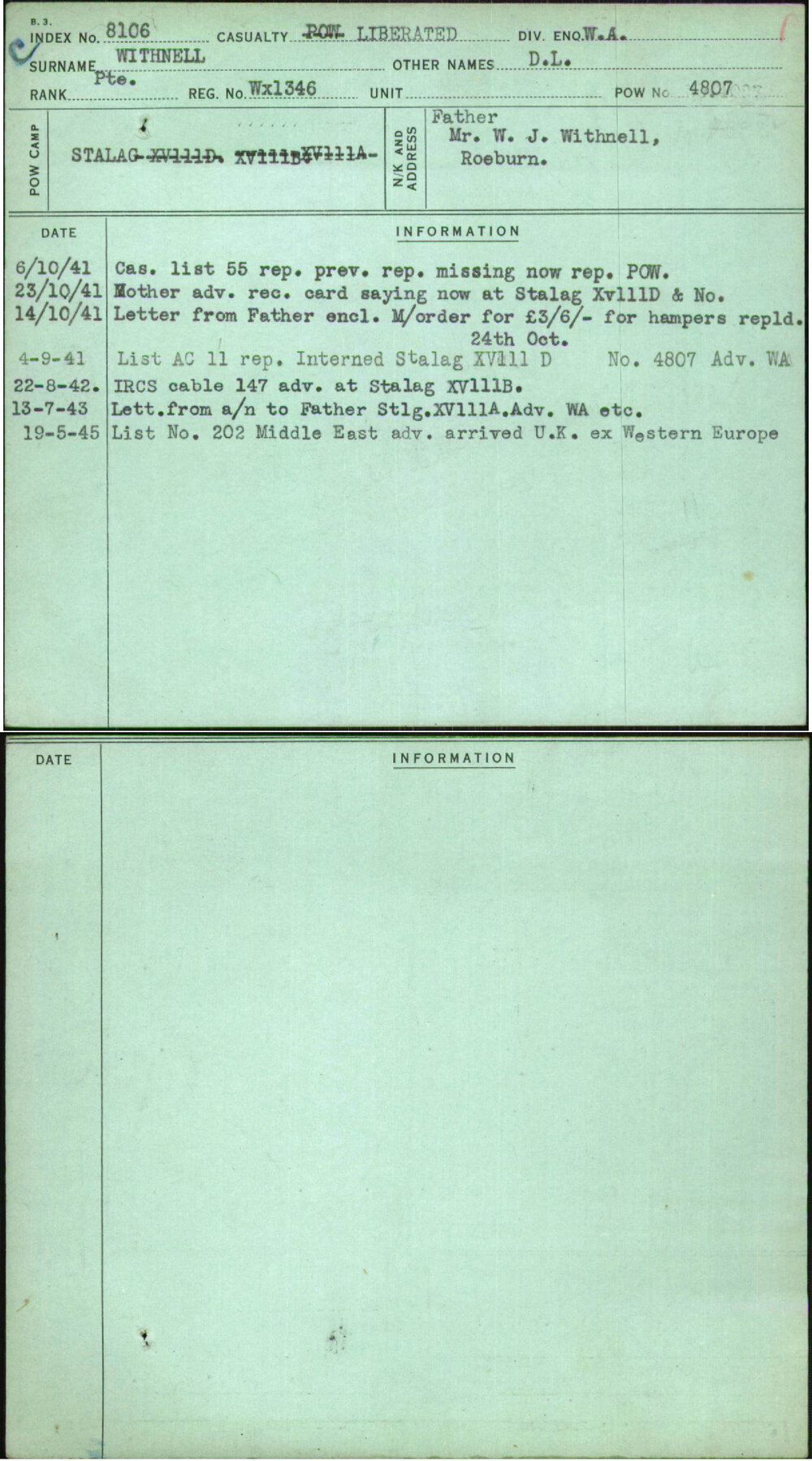 Withnell, D L, WX1346