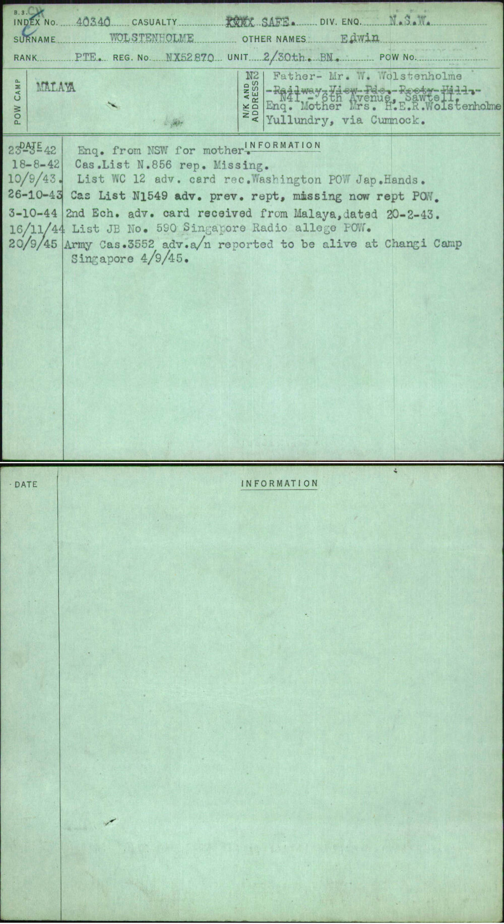 Wolstenholme, Edwin, NX52870