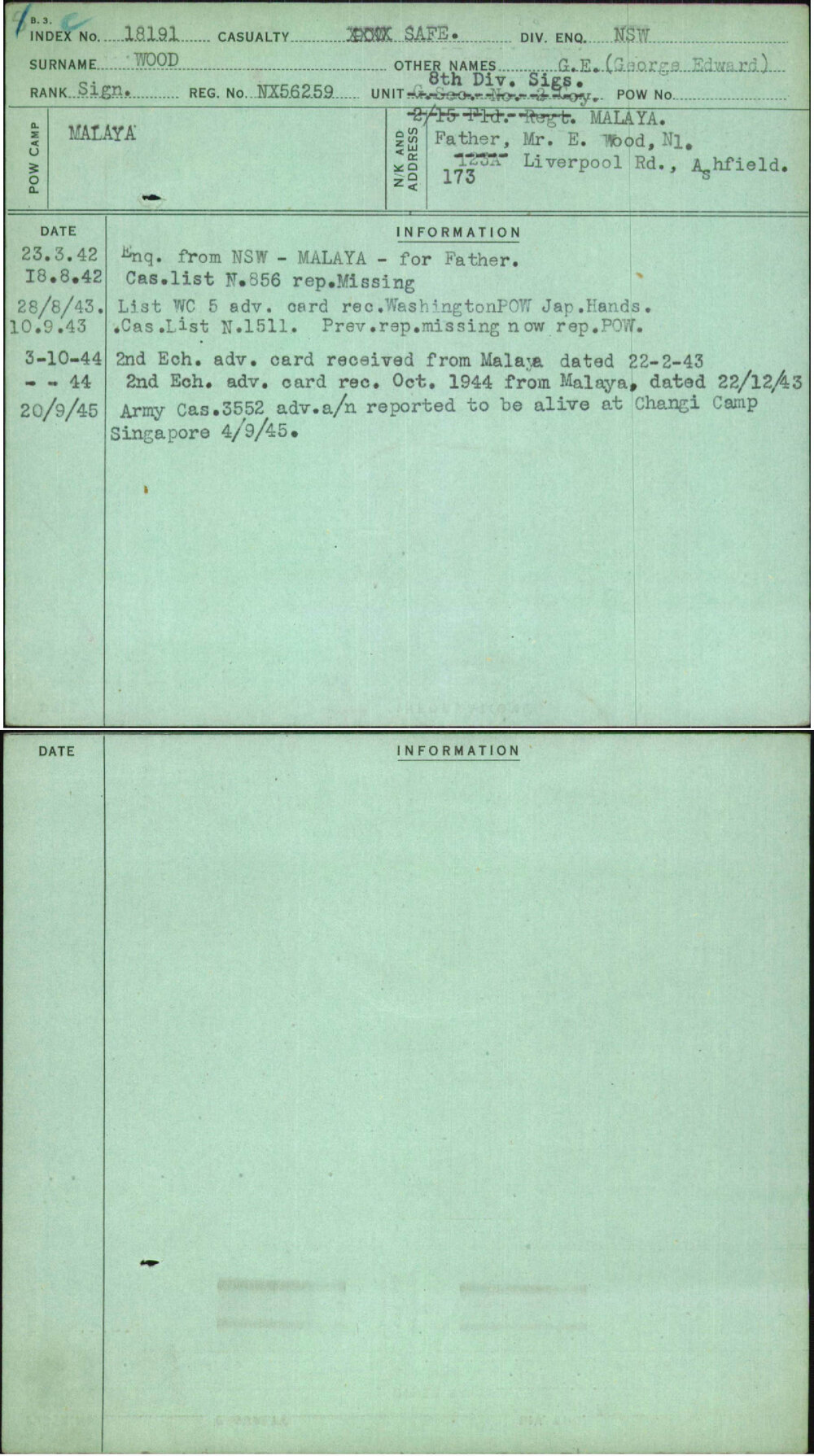 Wood, G E (George Edward), NX56259