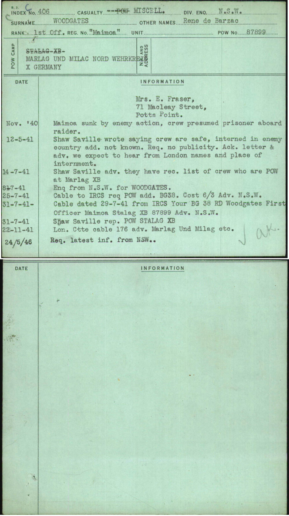 Woodgates, Rene De Barzac, Maimoa