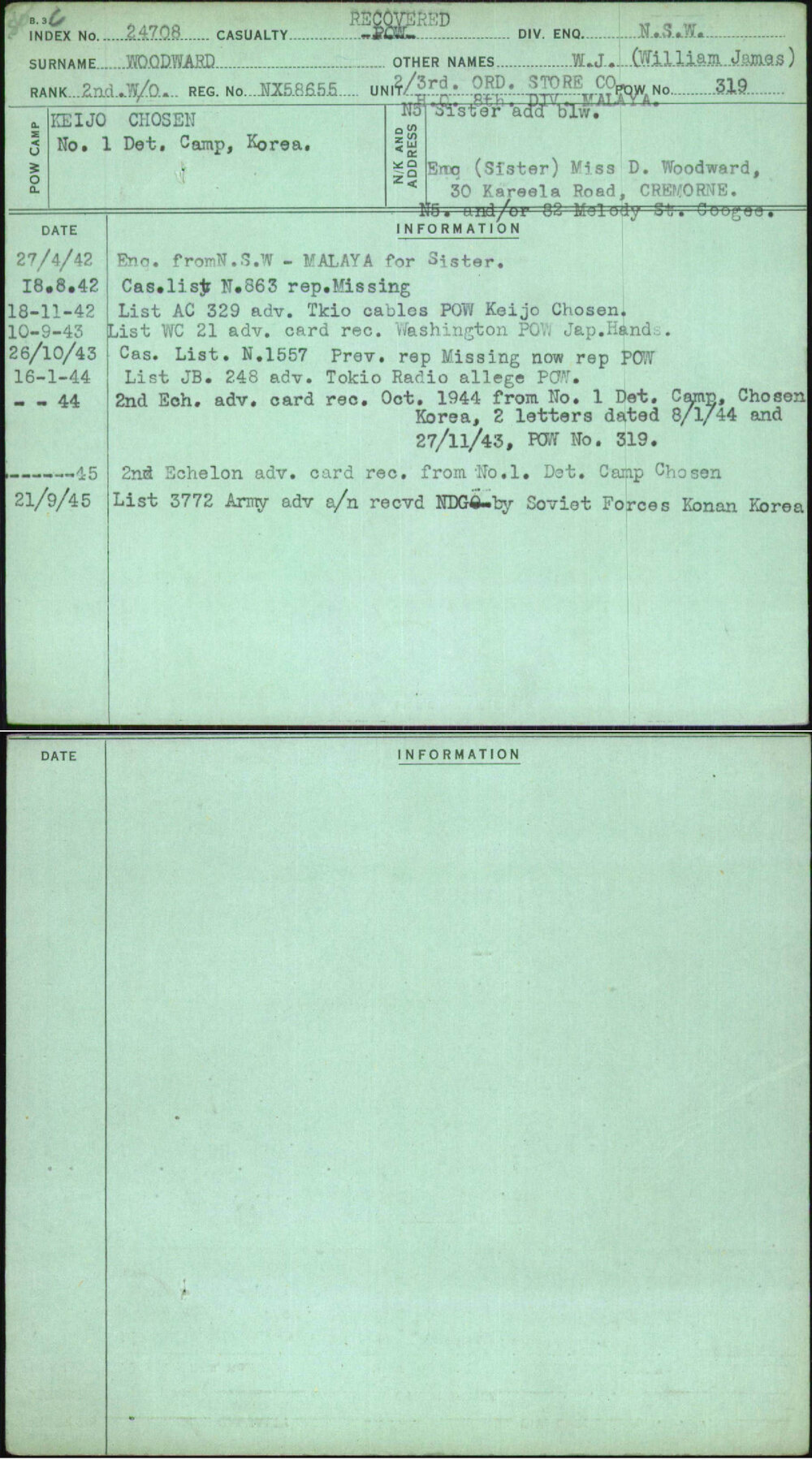 Woodward, W J (William James), NX58655