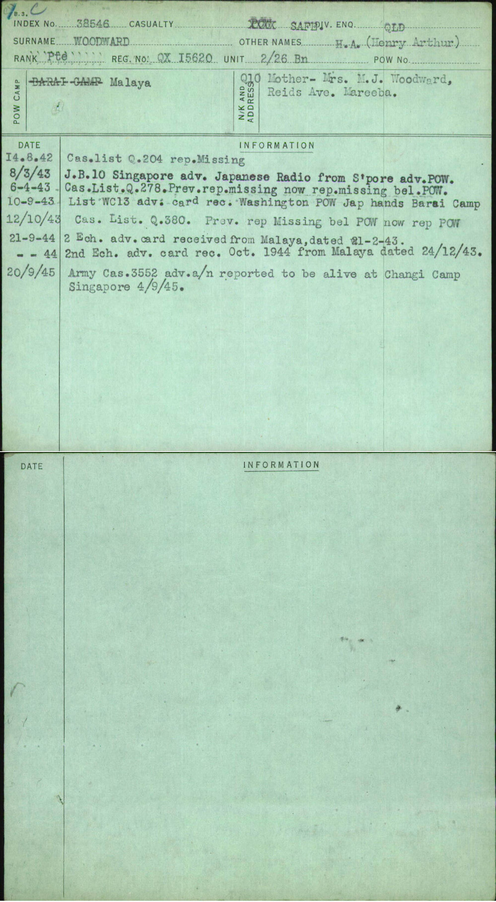 Woodward, H A (Henry Arthur), QX15620