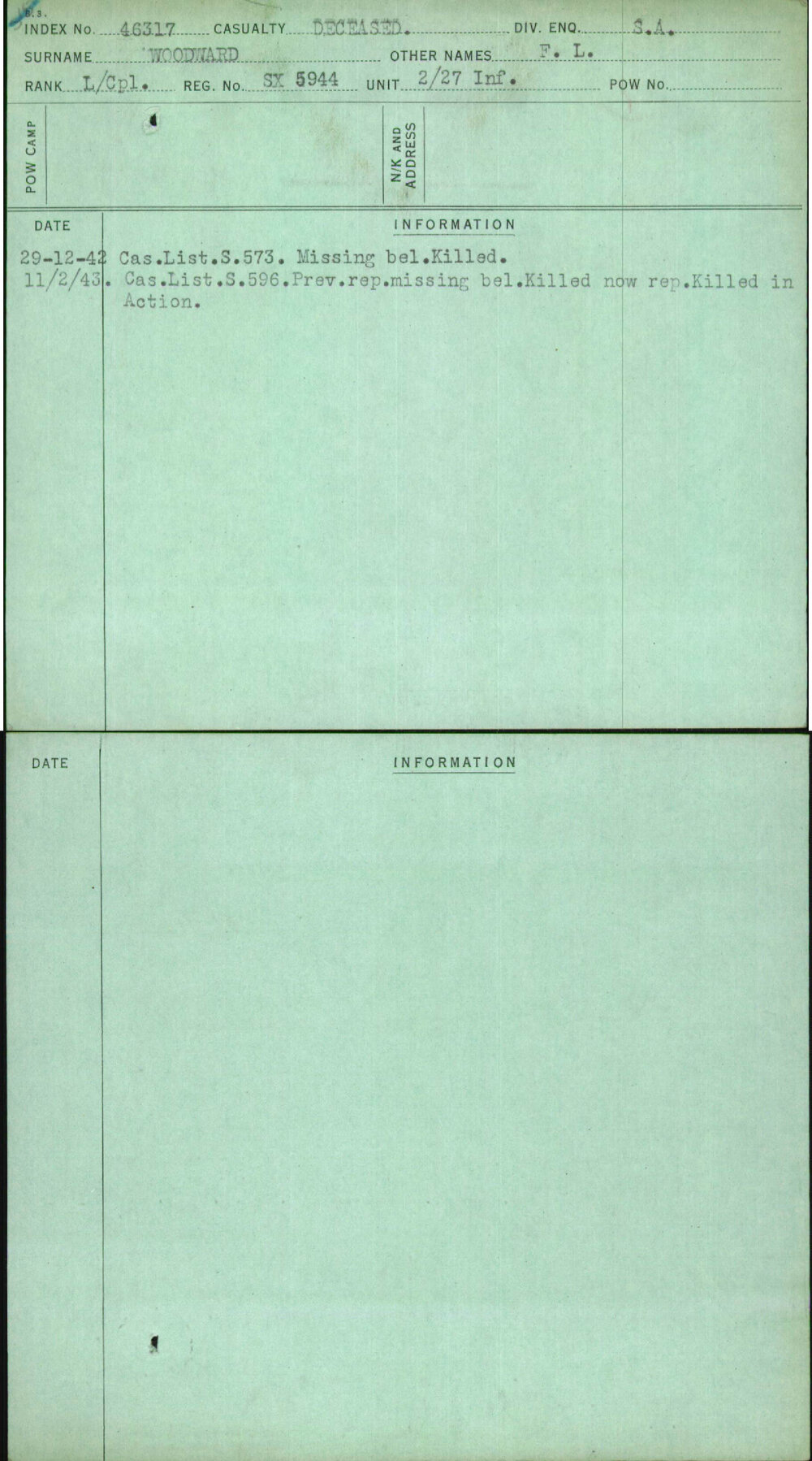 Woodward, F L, SX5944