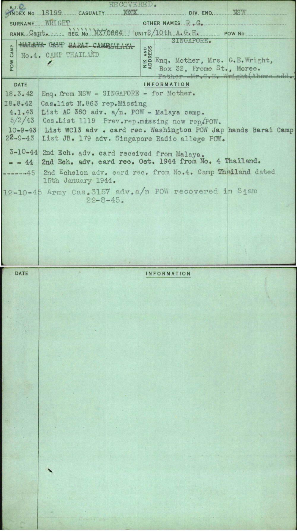 Wright, R G, NX70664