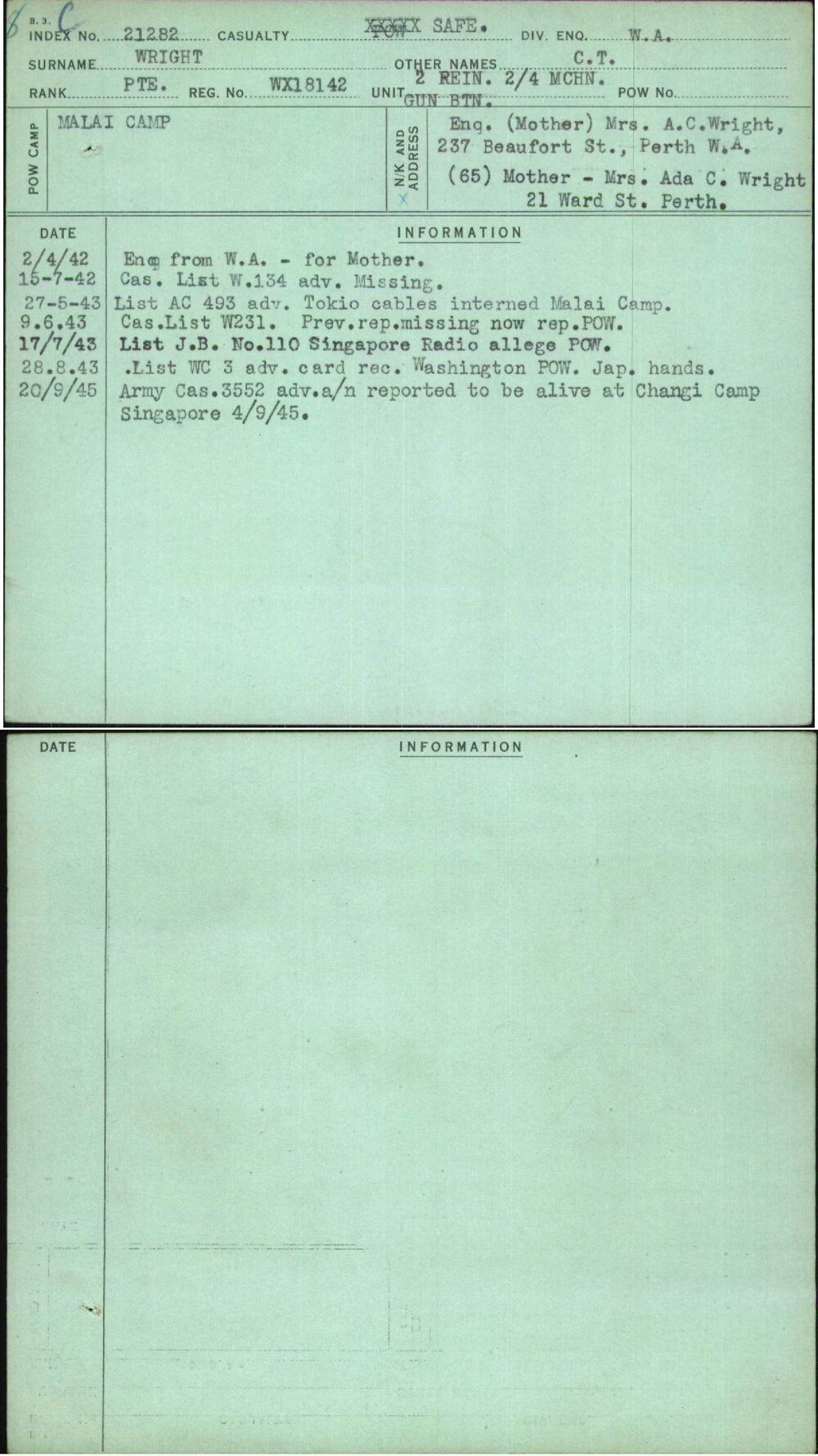 Wright, C T, WX18142