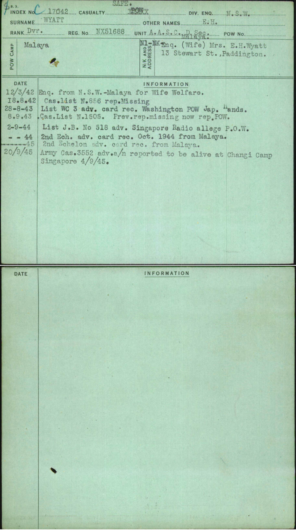 Wyatt, E H, NX51688