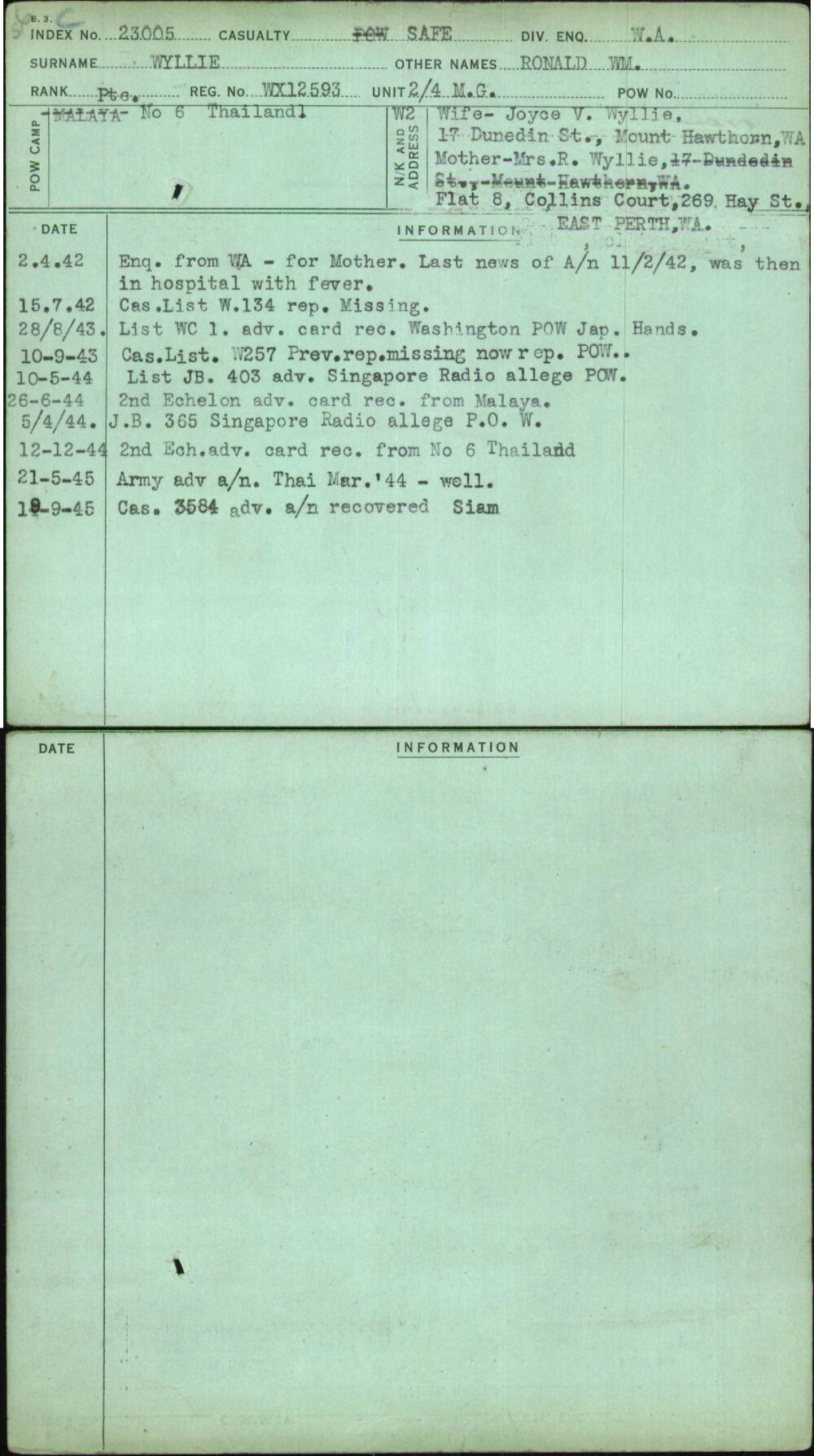 Wyllie, Ronald Wm, WX12593