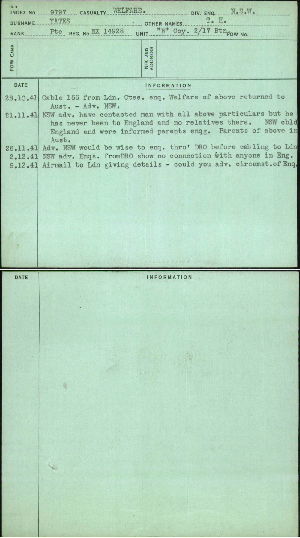 Yates, T H, NX14928